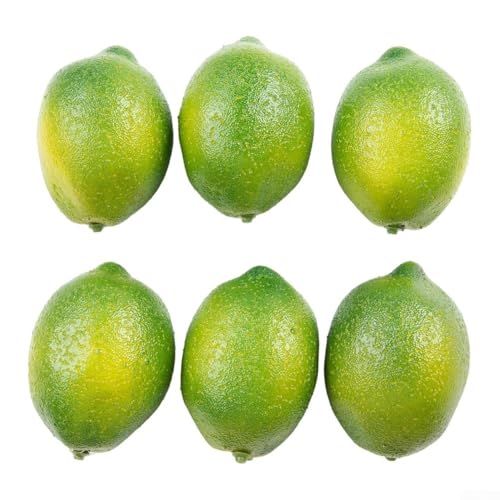 Künstliche Zitronen 6 Stück Schaumstoff Fake Obst für den Einsatz in Tischdekoration, Fotografie Requisiten, Bankette und Basteln (Grün) von TIANHENGMart