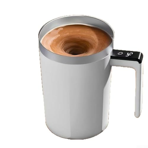 Lazy Tea Shaking Cup*1 Automatic Stirring Cup Lazy Tea Shaking Cup Food-grade Stainless Steel For Coffee Enthusiasts Easy To Clean Design Mixing Cup Capacity 400ml (White) von TIANHENGMart
