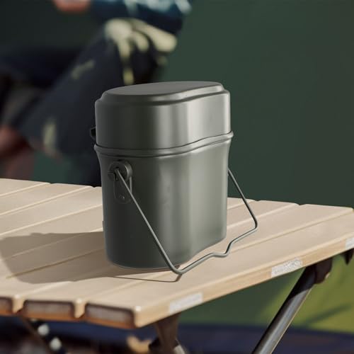 Messdose, tragbares Camping-Küchen-Set, Wander-Kochgeschirr, Armee-Chaos, 19 x 12 x 19,5 cm, für Camping, Wandern, Radfahren, Rucksackreisen Messdose, tragbares Camping-Küchen-Set, Wander-Kochgeschirr, Armee-Chaos, 19 x 12 x 19,5 cm, für Camping, Wandern, Radfahren, Rucksackreisen von TIANHENGMart