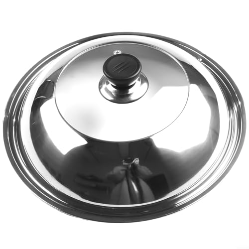 Multifunktionaler Edelstahldeckel für Woks, hält Ihre Speisen bis zum Servieren warm (38 cm) von TIANHENGMart