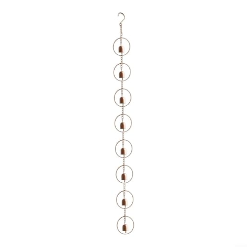 Outdoor-Regenketten, Metall, Outdoor-Windspiel, Dekoration mit Haken zum Aufhängen, für Dächer, Markisen, Schuppen, Pavillons, Gartenhäuser (Glocke) von TIANHENGMart