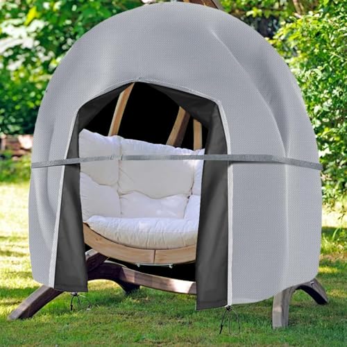 Patio Egg Chair Cover for Outdoor Swing Secure Fit with Zipper and Drawstring Design (Gray) von TIANHENGMart