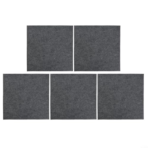 Teppichfliesen 30 x 30 cm für einfache Verlegung in Küchen und stark frequentierten Bereichen (hellgrau) von TIANHENGMart