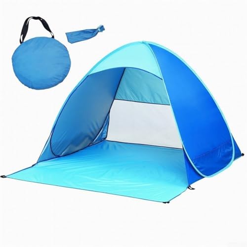 Up Automatisches Strandzelt mit wasserabweisendem Polyester, UV50+ Schutz, atmungsaktivem Netzgewebe, Sandtaschen und Stahlheringen für Outdoor-Aktivitäten von TIANHENGMart