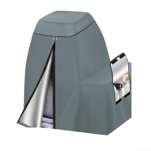 Wasserdichte Sandfilter-Pumpenabdeckung mit UV-beständigem Oxford-Gewebe, sichere elastische Schnalle und Reißverschluss-Design, strapazierfähig, schwarz/grau (grau 210D) von TIANHENGMart