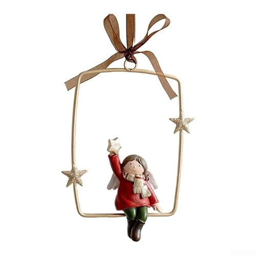 Weihnachtsbaum-Hängeornamente aus Kunstharz, festliche Heimdekoration, Set für Feiertage, Party-Dekoration, grüne Kugeln (Mädchen-Ornament) von TIANHENGMart