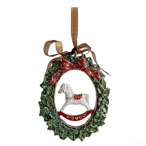Weihnachtsbaum-Hängeornamente aus Kunstharz, festliche Heimdekoration, Urlaubsparty-Dekoration, grüne Kugeln (Kranzpferd) von TIANHENGMart