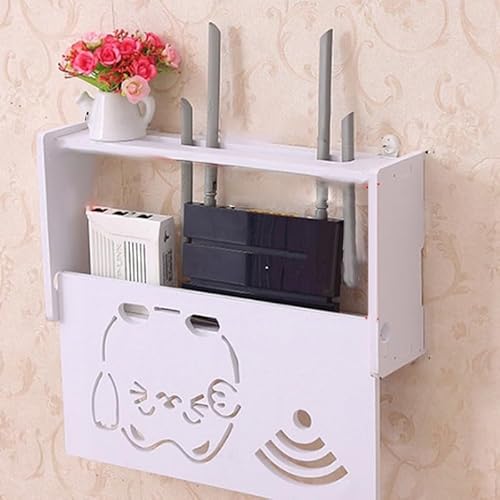 WiFi-Router-Aufbewahrungsbox, kabelloses Router-Regal, Wand-Kunststoffregal für Zuhause und Büro (2#) von TIANHENGMart