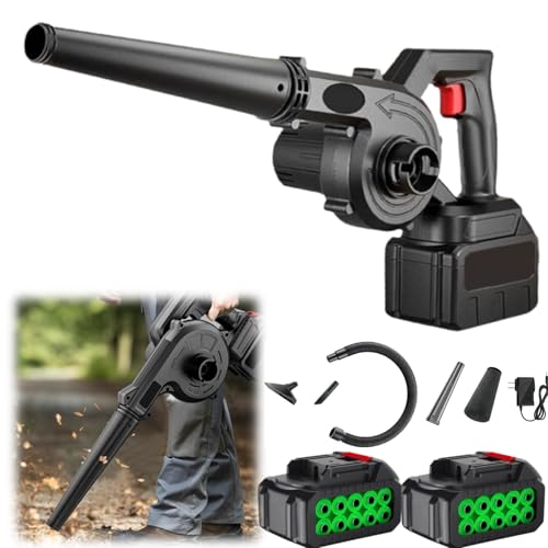 Akku Laubbläser, 21V Elektrischer Laubbläser mit 2X1500 mAh Akkus und Ladegerät, 2 in 1 Akku Laubbläser Kabellos mit Fangsack, Luftansammlungskanal, Schnittstellen für Garten, Schnee, Staub Akku Laubbläser, 21V Elektrischer Laubbläser mit 2X1500 mAh Akkus und Ladegerät, 2 in 1 Akku Laubbläser Kabellos mit Fangsack, Luftansammlungskanal, Schnittstellen für Garten, Schnee, Staub von TIANHOO