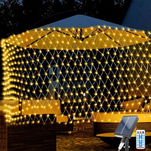 TIANHOO Lichterketten Solar, 2 * 3M 198 LEDs Weihnachtsdekoration Netzlicht Solar Gartenleuchten, Wasserdichte Lichterkette Netz mit 8 Blinkmodi, Solar Aussen Für Die Courtyard Garden Bar Party TIANHOO Lichterketten Solar, 2 * 3M 198 LEDs Weihnachtsdekoration Netzlicht Solar Gartenleuchten, Wasserdichte Lichterkette Netz mit 8 Blinkmodi, Solar Aussen Für Die Courtyard Garden Bar Party von TIANHOO