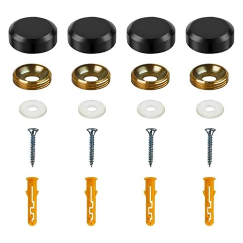 TIANLIN 4 Stück Ziernägel mit Schraubenabdeckung, 22mm Schrauben mit Abdeckkappen, Schrauben Abdeckkappen für Spiegeltische, Waschtische, Schränke und Glasspiegel von TIANLIN
