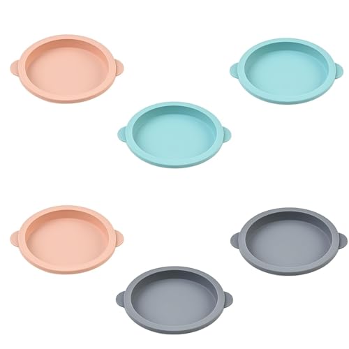 TIANLIN 6 Stück Tortenboden Backform, 10 cm Innendurchmesser Silikon Backform Rund, Hitzebeständiges Heißluftfritteuse Eierform, für Geeignet zum Backen von Kuchen, Gebäck und Brot von TIANLIN