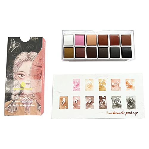 Aquarellfarben-Set, einfarbige Pigmente, 12 Hautfarben, lichtecht, mischbar, für chinesische Kunst, Zeichnen, Kunst Aquarellfarben-Set, einfarbige Pigmente, 12 Hautfarben, lichtecht, mischbar, für chinesische Kunst, Zeichnen, Kunst von TIANQUXNGI