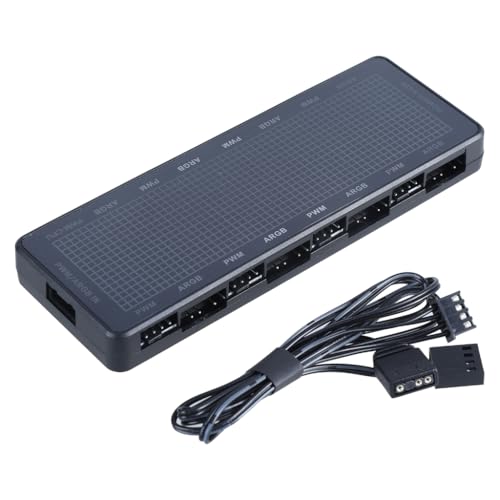TIANQUXNGI Computergehäuse-Lüfter-Hubs für 8 ARGB PWMs Lüfter, SATAs Powered with Remote Controls for PC Lighting Controls von TIANQUXNGI