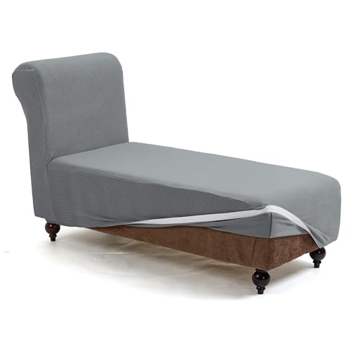 TIANSHU Chaiselongue Bezug Stretch, rutschfest Bezug für Chaiselongue Sofabezug Elastische Bezug für Liegesessel Antirutsch Stretchhusse Komfort Stoff Möbelschutz (Hellgrau) von TIANSHU