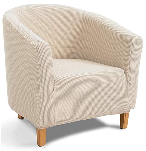 TIANSHU Sesselschoner Elastisch Sesselüberwurf, Modern Club Chair Stretch Sesselhusse, Universal Sofabezug für Einzelsofa, Bezug für Clubsessel (Beige) von TIANSHU