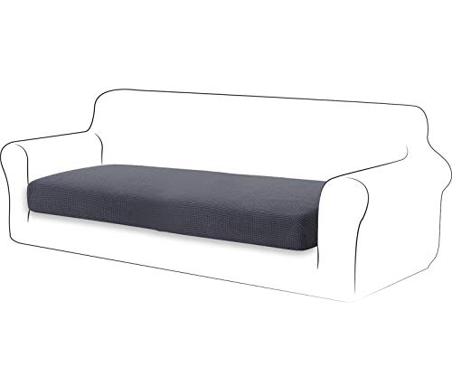 TIANSHU Sofa Sitzkissenbezug Stretch, Sitzkissenbezüge rutschfest, Jacquard-Stretch-Sofasitzbezug, Sofa überzug Elastischer, Schonbezug für Sofa Sitzkissen mit Gummiband (3 Sitzer,Grau) von TIANSHU