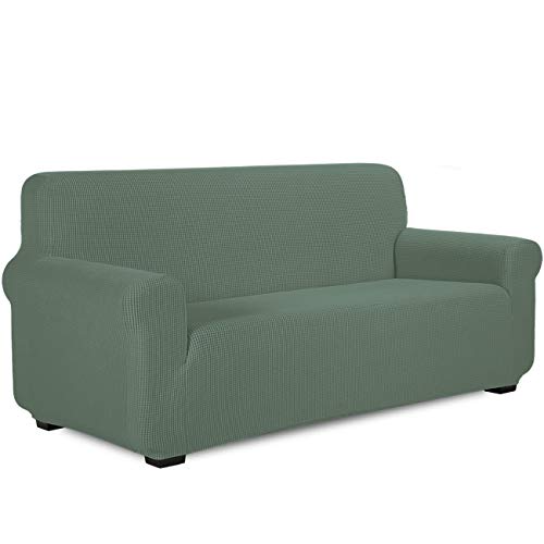 TIANSHU Sofabezug 3 sitzer, Stretch Spandex Couchbezug Sesselbezug Elastischer Antirutsch Stretchhusse Weich Stoff,Jacquard-Stretch-Sofabezug, Schonbezug für Sofa-Sofahalter(Cyan) von TIANSHU