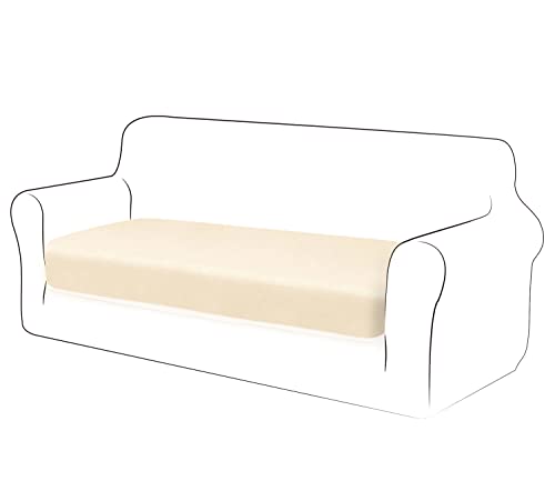 TIANSHU Velvet Stretch Kissenbezug Sofakissen Schonbezug Möbelschutz Sofa Sitzbezug für Couch 1-teilige Velvet Kissenbezüge für 2 Sitzer (2 Sitzer, Beige) von TIANSHU