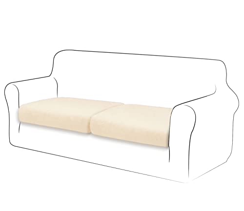 TIANSHU Velvet Stretch Kissenbezug Sofakissen Schonbezug Möbelschutz Sofa Sitzbezug für Couch 1-teilige Velvet Kissenbezüge für 2 Stück (2 Stück, Beige) von TIANSHU