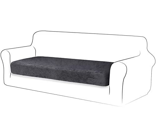 TIANSHU Velvet Stretch Kissenbezug Sofakissen Schonbezug Möbelschutz Sofa Sitzbezug für Couch 1-teilige Velvet Kissenbezüge für 3 Sitzer (3 Sitzer, Grau) von TIANSHU