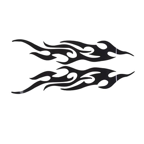 2 Stück 40 cm Flame Reflektierende Aufkleber Flamme Reflektierende Aufkleber für Auto Flame Racing Sport Streifen Aufkleber Auto Vinyl Rennen Sport Flame Stripe Aufkleber von TIANTIAN