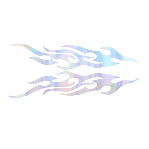 2 Stück 40 cm Flame Reflektierende Aufkleber Flamme Reflektierende Aufkleber für Auto Flame Racing Sport Streifen Aufkleber Auto Vinyl Rennen Sport Flame Stripe Aufkleber von TIANTIAN