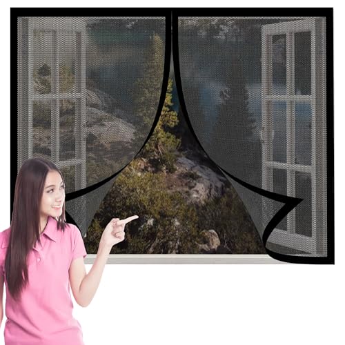 Fliegengitter Fenster Magnet 87 x 220 cm Insektenschutz Fenster Magnet Fliegenvorhang Ohne Bohren Auto Schließen Faltbar für Balkonfenster Wohnzimmer Terrassenfenster, Schwarz Fliegengitter Fenster Magnet 87 x 220 cm Insektenschutz Fenster Magnet Fliegenvorhang Ohne Bohren Auto Schließen Faltbar für Balkonfenster Wohnzimmer Terrassenfenster, Schwarz von TIANTMIN