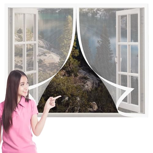 Fliegengitter Fenster Magnet für Innen 98 x 223 cm Insektenschutz Magnet Fliegenvorhang Ohne Bohren Klebemontage für Terrassentür Und Fenster, Weiß Fliegengitter Fenster Magnet für Innen 98 x 223 cm Insektenschutz Magnet Fliegenvorhang Ohne Bohren Klebemontage für Terrassentür Und Fenster, Weiß von TIANTMIN
