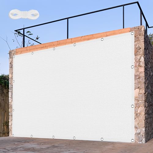 Sonnensegel Atmungsaktiv 200 x 590 cm Rechteckig Atmungsaktiv Sonnenschutz Windschutz Sun Segel Rechter Winkel mit Ösen Segeltuch 4 × 1.5 M Seile für Terrasse Balkon, Weiß Sonnensegel Atmungsaktiv 200 x 590 cm Rechteckig Atmungsaktiv Sonnenschutz Windschutz Sun Segel Rechter Winkel mit Ösen Segeltuch 4 × 1.5 M Seile für Terrasse Balkon, Weiß von TIANTMIN