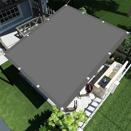 Sun Sonnensegel Wasserdicht 0.8 x 2.6 m Sonnensegel Wasserdicht Rechteckig Garten Überdachung mit Spannseilen mit Ösen für Außenbereich Garten, Hellgrau von TIANTMIN