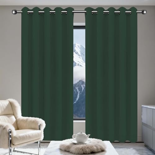 TIANTMIN Verdunklungsvorhänge 1Er Set 135 x 210 cm Thermo Vorhang Gegen Kälte Und Hitze Vorhang Kälteschutz Blackout Curtain mit Ösen, Waschbar für Schlafzimmer, Dunkelgrün TIANTMIN Verdunklungsvorhänge 1Er Set 135 x 210 cm Thermo Vorhang Gegen Kälte Und Hitze Vorhang Kälteschutz Blackout Curtain mit Ösen, Waschbar für Schlafzimmer, Dunkelgrün von TIANTMIN