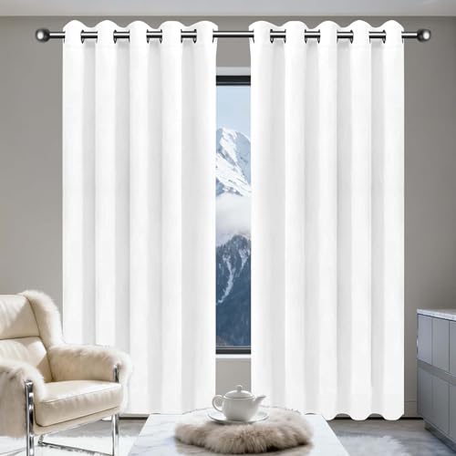 TIANTMIN Verdunklungsvorhänge 1Er Set 140 x 230 cm Thermo Vorhang Gegen Kälte Und Hitze Vorhang Kälteschutz Blackout Curtain mit Ösen, Waschbar für Schlafzimmer, Weiß TIANTMIN Verdunklungsvorhänge 1Er Set 140 x 230 cm Thermo Vorhang Gegen Kälte Und Hitze Vorhang Kälteschutz Blackout Curtain mit Ösen, Waschbar für Schlafzimmer, Weiß von TIANTMIN