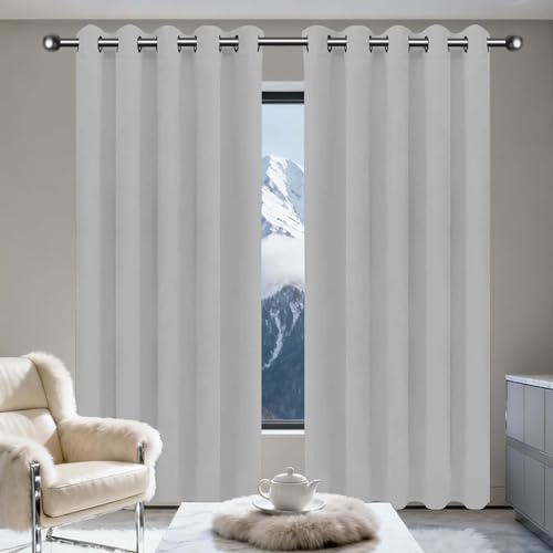 TIANTMIN Verdunklungsvorhänge 1Er Set 195 x 220 cm Thermo Vorhang Gegen Kälte Und Hitze Vorhang Kälteschutz Blackout Curtain mit Ösen, Waschbar für Schlafzimmer, Hellgrau TIANTMIN Verdunklungsvorhänge 1Er Set 195 x 220 cm Thermo Vorhang Gegen Kälte Und Hitze Vorhang Kälteschutz Blackout Curtain mit Ösen, Waschbar für Schlafzimmer, Hellgrau von TIANTMIN