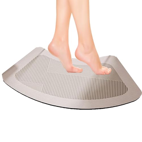 Saugfähige Badematte – Schnelltrocknend, Gebogene Duschmatte, Rutschfest + Weich, Reinigung Mit Einer Spülung/keine Wasserflecken, Faltbar + Leicht Zu Verstauen, Für Badezimmer, Küche ,45x70cm,E von TIANTOO