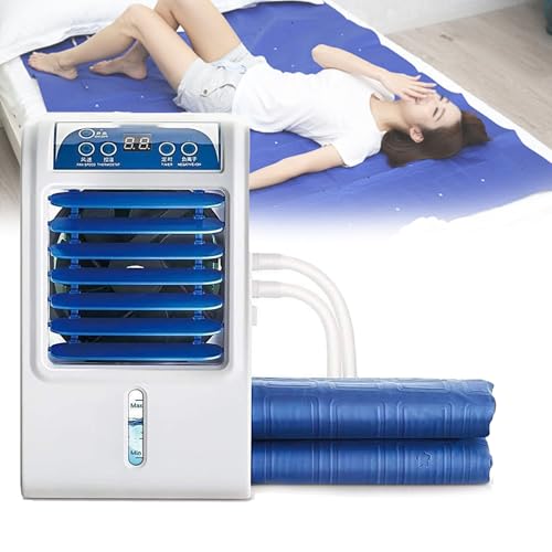 TIANTOO Kühlende Wassermatratze (160 × 70 cm), Kühlpad, 1,7-l-Wassertank, 4-stufig Einstellbar, Geräusch: 40 DB, Für Nachtschweiß Und Sommerhitze Zu Hause, Im Schlafsaal,160×70CM von TIANTOO