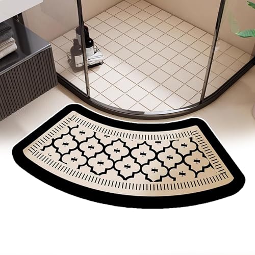TIANTOO Saugfähige Badematte, Duschmatte Aus Kieselgur, rutschfest, Super Wasseraufnahme/schnelltrocknend, Beliebig Aufrollbar/multifunktional, Für Eckdusche,45 * 70cm,A von TIANTOO