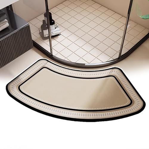 TIANTOO Saugfähige Badematte, Duschmatte Aus Kieselgur, rutschfest, Super Wasseraufnahme/schnelltrocknend, Beliebig Aufrollbar/multifunktional, Für Eckdusche,45 * 70cm,B von TIANTOO