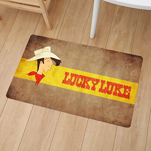 Fußmatte Innen 3D Druck Lucky Luke Tappeto Con Stampa Ingresso Tappetino Di Benvenuto Tappeto Morbido Zerbino Tappetino Da Cucina Per Bagno Interno Tappetini Schlafzimmer Deko Wohnzimmer 20"x32" von TIANTUR