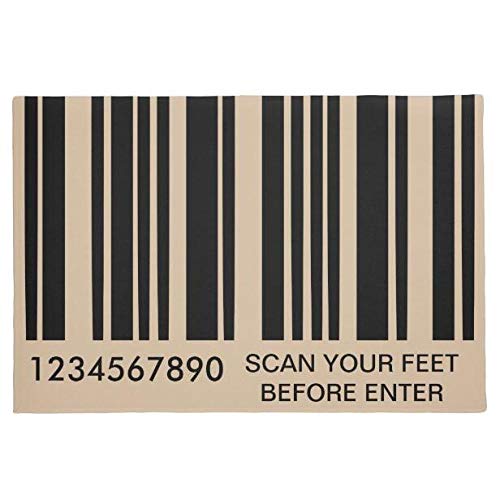 TIANTUR Lustige Wipe Barcode Geek Neuheit Willkommensmatte Eingang Nerd Witz Wipe Füße Eintrag Boden Teppich Teppich Wohnkultur Geschenke Schlafzimmer deko Wohnzimmer 20"x32" von TIANTUR