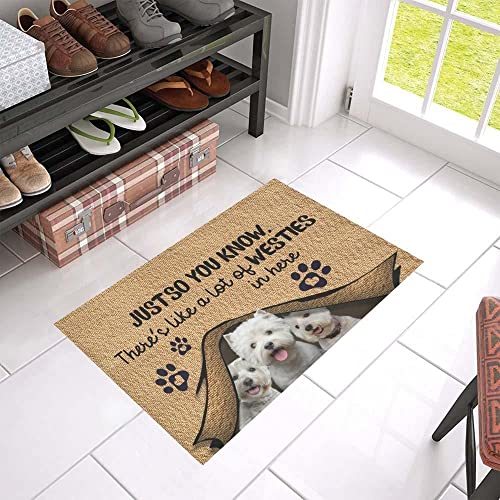 TIANTURNM Fussmatte Aussen Haustür Es gibt wie viel Westie in Here Bedruckte Fußmatte Home Decor Schlafzimmer deko Wohnzimmer 20"x32" von TIANTURNM