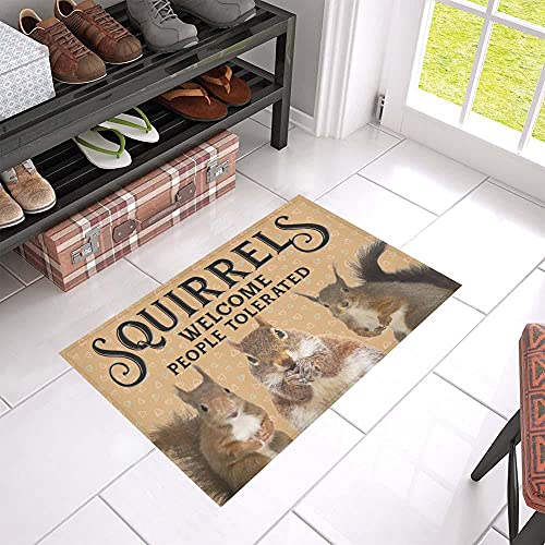 TIANTURNM Fussmatte Aussen Haustür Fußabtreter Eichhörnchen Willkommen Fußmatten deko Wohnzimmer 16"x24" von TIANTURNM