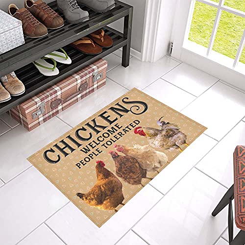 TIANTURNM Fussmatte Aussen Haustür Fußabtreter Hühner willkommen Fußmatten deko Wohnzimmer 24"x36" von TIANTURNM