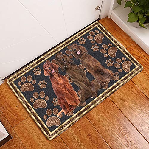 TIANTURNM Fussmatte Aussen Haustür Fußabtreter Irish Setter Floral Paw - Hund Fußmatte Willkommen Matte Home Decor Geschenk für Hundeliebhaber Lustige Fußmatte Geschenkidee deko Wohnzimmer 20"x32" von TIANTURNM