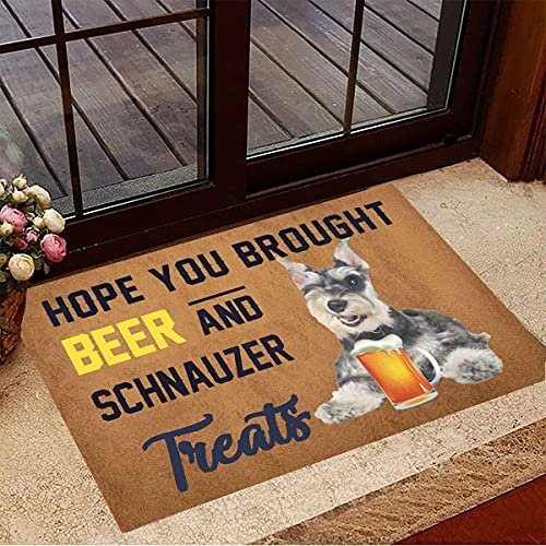 TIANTURNM Fußmatte innen Ich hoffe du hast Bier und Schnauzer Leckereien mitgebracht Fußmatte Schnauzer Fußmatte Biertrinker Geschenkideen deko Wohnzimmer 24"x36" von TIANTURNM