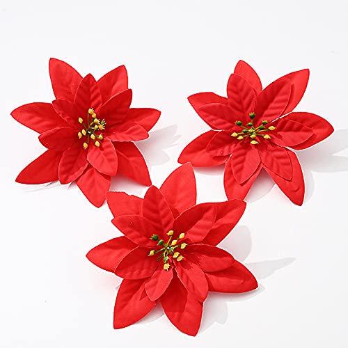 TIAVNTD Künstliche Weihnachtssterne / Weihnachtsblumen, Rot, 50/100 Stück von TIAVNTD