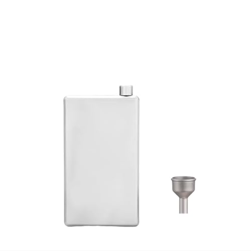 TIBROMTACK Camping Flask Reintitan mit Trichter, 200ml / 7oz Leichtgewicht Tragbar Ultraleicht Camping Picknick Alkohol Drinkware für Rucksack Outdoor Picknick (7oz / 200ml) von TIBROMTACK