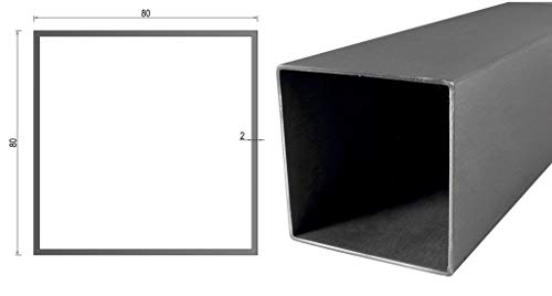 Edelstahl Quadratrohr/Rechteckrohr/Kastenprofil in vielen Abmessungen von 10cm bis 6m am Stück Profilabmessung: 80 x 80 x 2 mm Länge: 2500 mm von TIBU