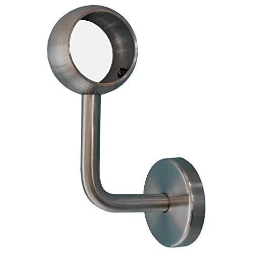 TIBU Handlaufhalter Modell G Edelstahlhalter gewinkelt mit Kugelring Durchmesser 42,4mm von TIBU