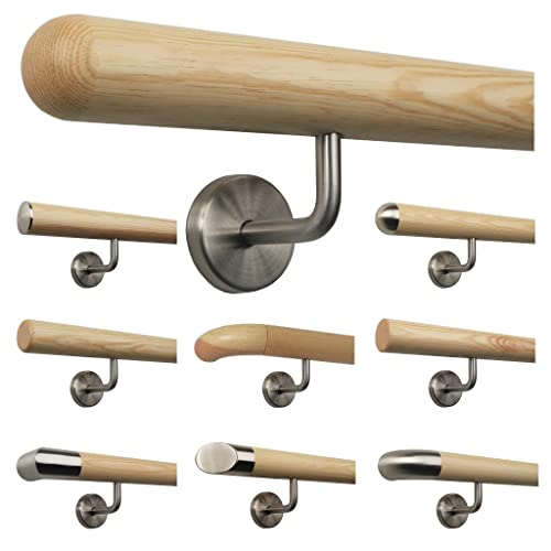 TIBU Kiefer Handlauf Treppen Geländer Handläufer 30-500 cm aus einem Stück mit Edelstahl Handlaufhalter, Länge 450 cm mit 6 Halter Halbkugel gefräst TIBU Kiefer Handlauf Treppen Geländer Handläufer 30-500 cm aus einem Stück mit Edelstahl Handlaufhalter, Länge 450 cm mit 6 Halter Halbkugel gefräst von TIBU